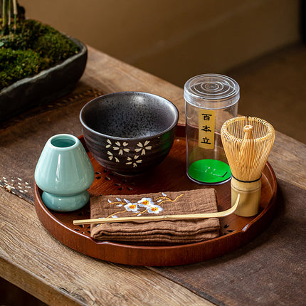 Tea Bowl Matcha Brushing Tea Tool Set Japanese Gift Box D