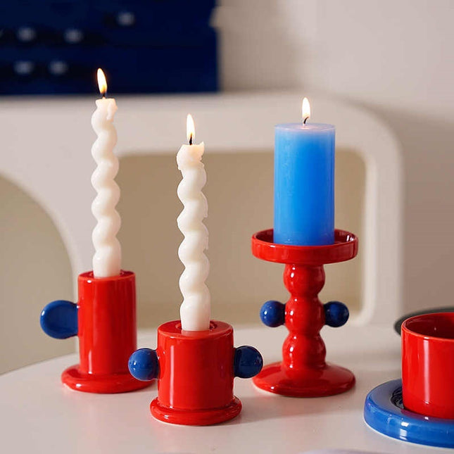 Vintage Ceramic Candlestick Holders