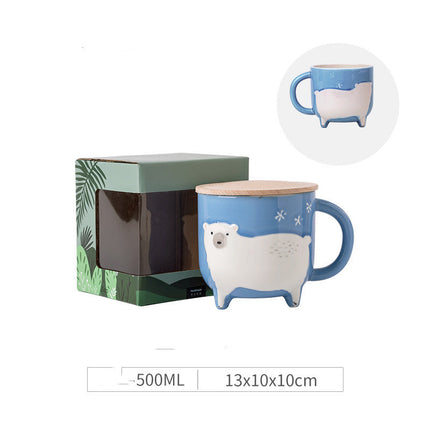 Animal Paradise Soft Cute Cup Cute Cartoon Alpaca Water Cup Blue