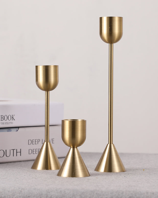 Copper Aluminum Metal Candle Holder Wedding Shooting Props Household Vintage Candle Holder