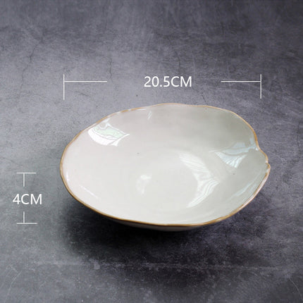 Irregular ceramic bowl dinner plate Deep plate