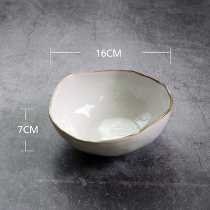 Irregular ceramic bowl dinner plate Large bowl