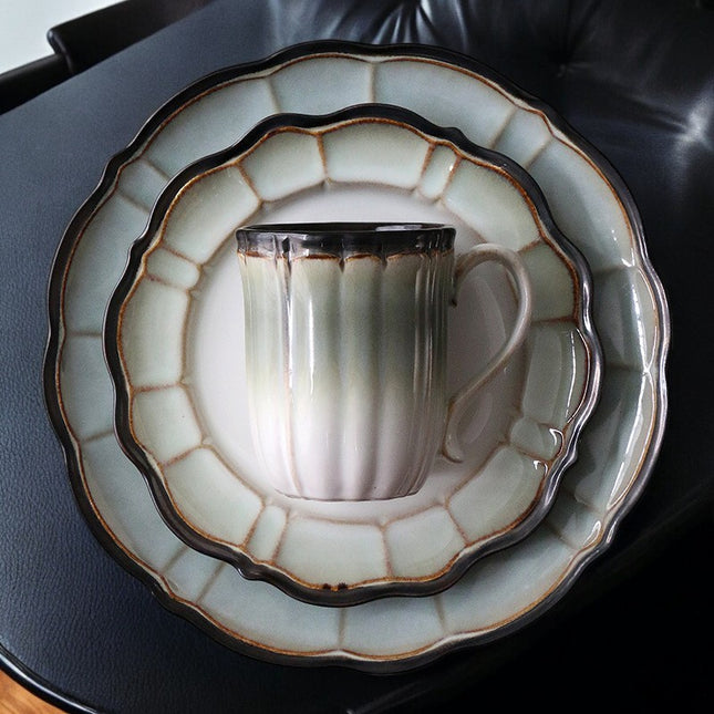 Lotus Pond Moonlight American Western Tableware Creative Ceramic Bowl Cup Set
