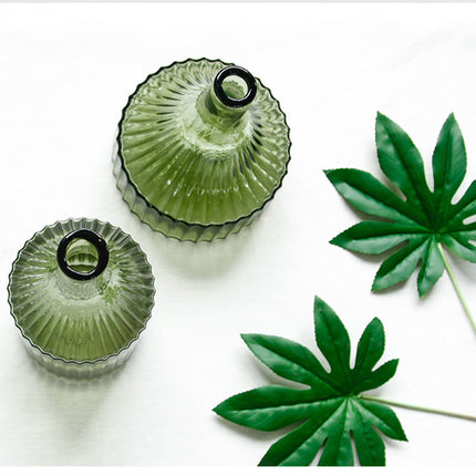 Green Striped Glass Vase, Flower Ware, Hydroponics Bottle, Glass Crafts, Home Decoration And Decoration Articles