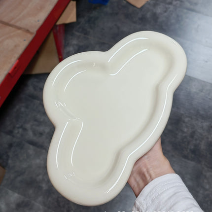 Ins Style Good-looking South Korea Cream Tableware Ceramic Cloud Dessert Plate
