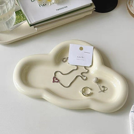 Ins Style Good-looking South Korea Cream Tableware Ceramic Cloud Dessert Plate