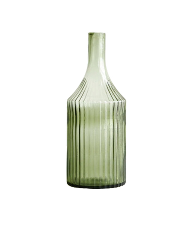 Green Striped Glass Vase, Flower Ware, Hydroponics Bottle, Glass Crafts, Home Decoration And Decoration Articles