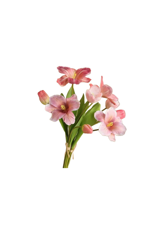 Bouquet of Artificial Tulip Flowers Pink