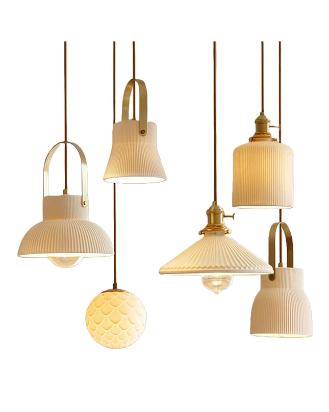 Nordic Japanese Simple Creative Light-transmitting Porcelain Chandelier