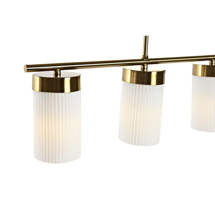 Ceiling Light White Golden Metal Crystal