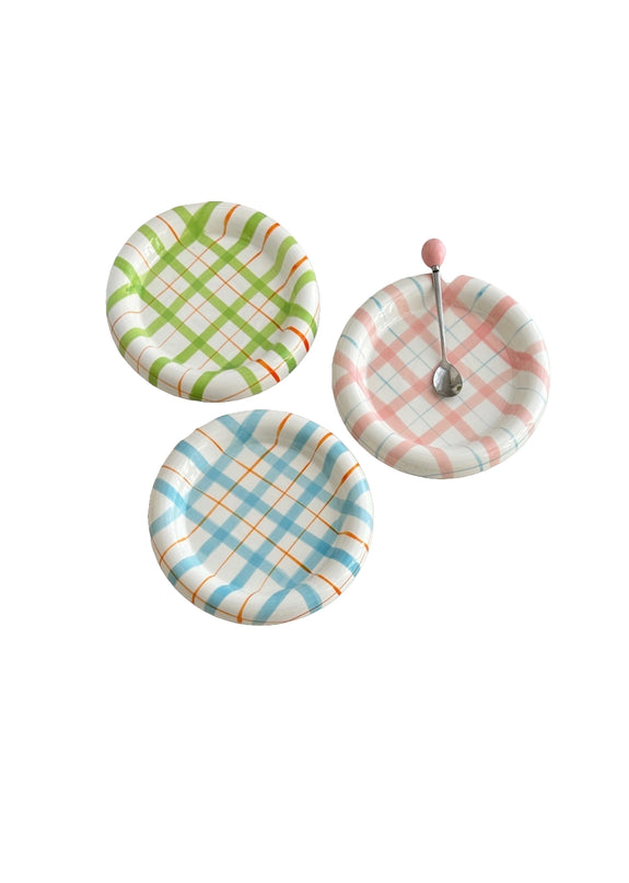 Stripes Heart Color Plate purple, green, blue, pink Approximately 20cm in diameter