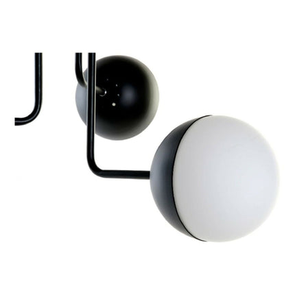 Ceiling Light White Black Metal Crystal