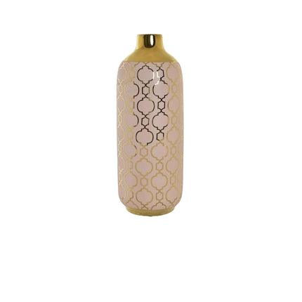 Vase Porcelain Pink Golden Oriental