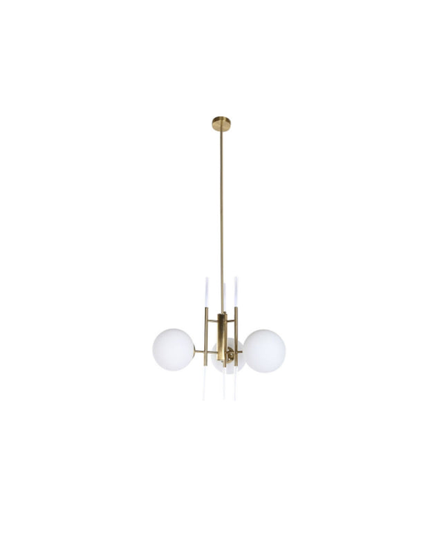 Ceiling Light Crystal Golden Metal White