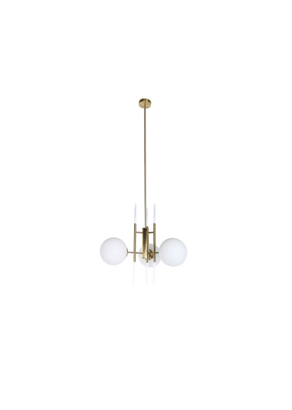 Ceiling Light Crystal Golden Metal White
