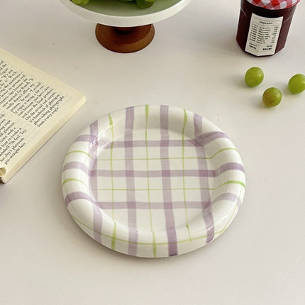 Salad Dish Girl Heart Color Dessert Breakfast Dessert Plate Western Food Fruit Plate Purple