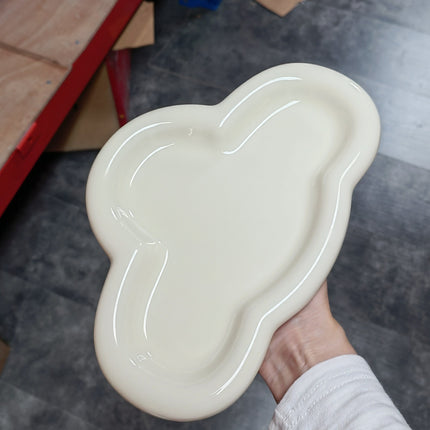 Ins Style Good-looking South Korea Cream Tableware Ceramic Cloud Dessert Plate