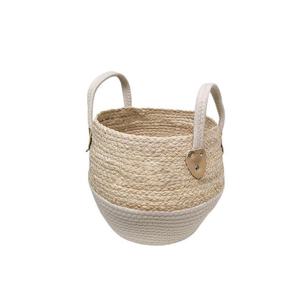 Straw storage basket Beige S