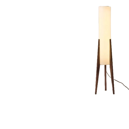 Retro Wabi-sabi Solid Wood Floor Lamp Dark Wood