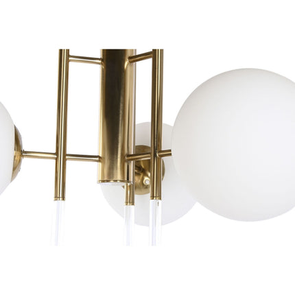 Ceiling Light Crystal Golden Metal White