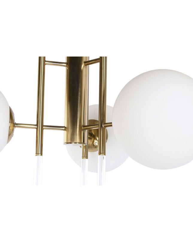 Ceiling Light Crystal Golden Metal White