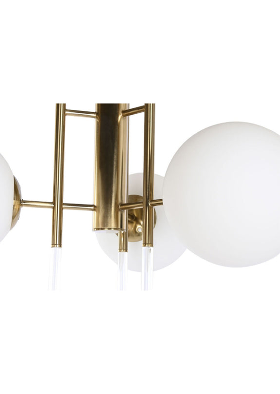 Ceiling Light Crystal Golden Metal White