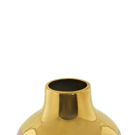 Vase Porcelain Pink Golden Oriental