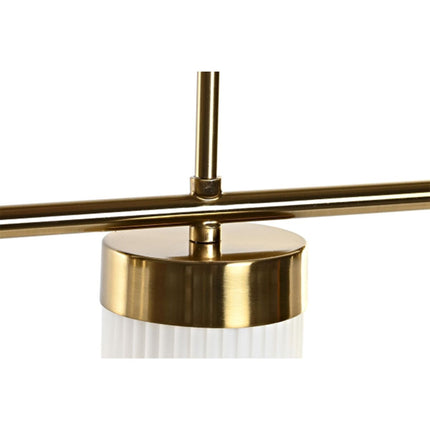 Ceiling Light White Golden Metal Crystal