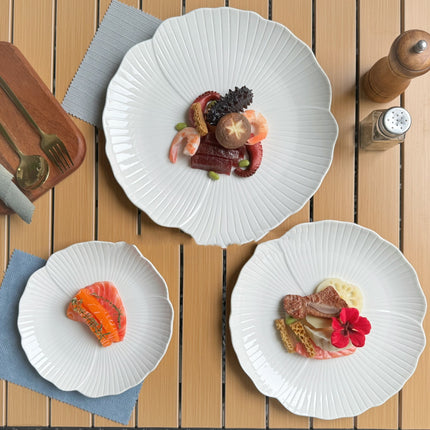 Ceramic Advanced White Deep Plates Dessert Plate