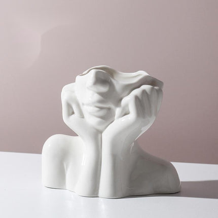 Abstract Body Shape Ceramic Vase
