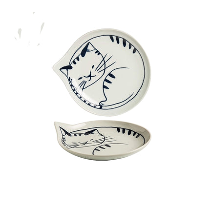 Cute Cat Plate Home Creative Ceramics