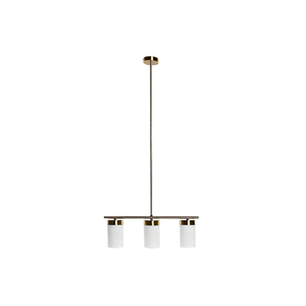 Ceiling Light White Golden Metal Crystal