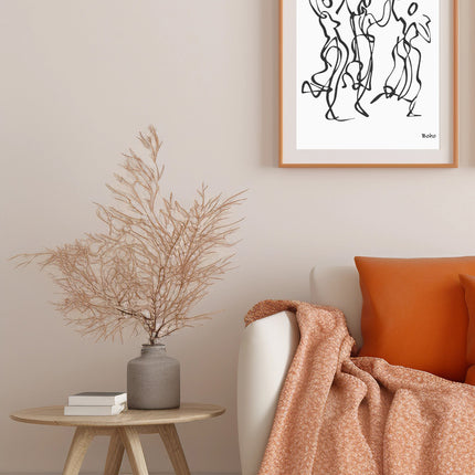 Dancing Abstract Lines Boho Poster