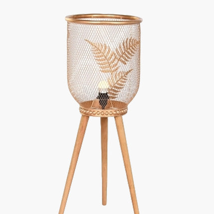 Desk lamp Home Decor Golden Metal Brown Pinewood