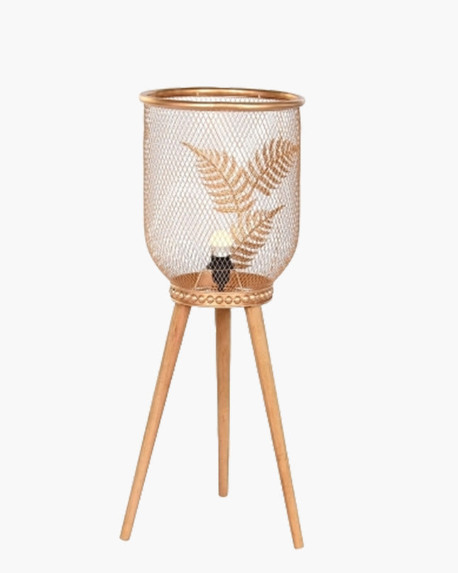 Desk lamp Home Decor Golden Metal Brown Pinewood