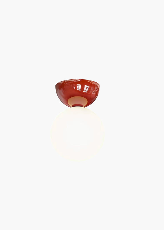 Bauhaus Dome Ceiling Lamp Red