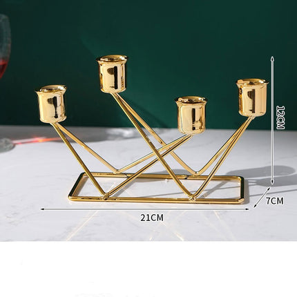Candlelight Dinner Props Iron Art Candle Holder Ornaments Household Plating4 candle holder