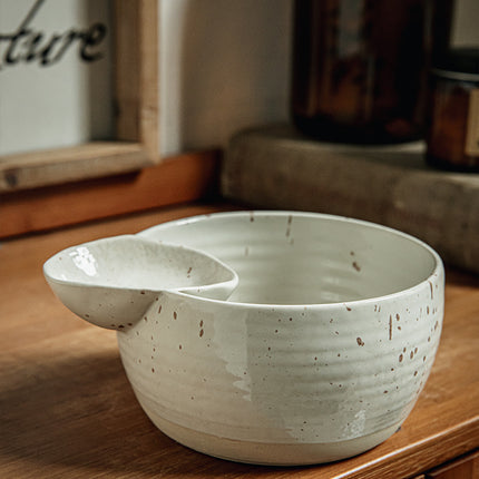 Self-contained Dipping Dish Snack French Fries Ceramic Snack Bowl