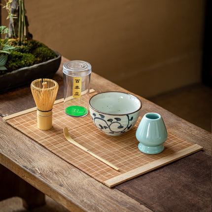 Tea Bowl Matcha Brushing Tea Tool Set Japanese Gift Box C