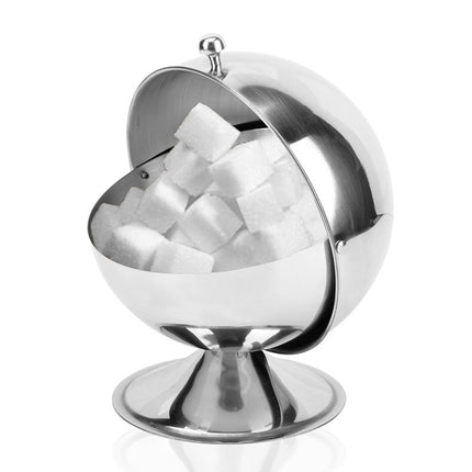 Stainless Steel Spherical Flip Sugar Bowl Storage Tank Spherical Sugar Bowl