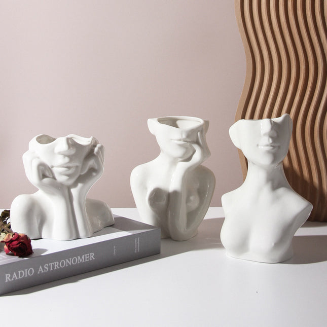 Abstract Body Shape Ceramic Vase