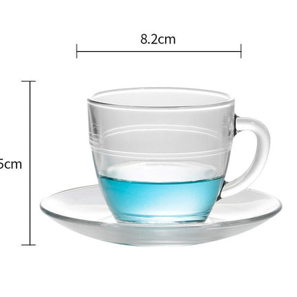 European Style Simple Tempered Glass Heat-resistant And Drop-resistant Coffee Cup Transparent