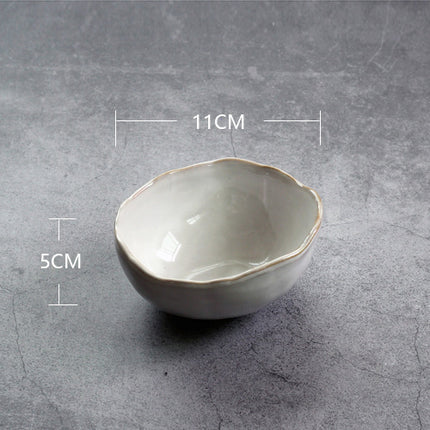 Irregular ceramic bowl dinner plate Small bowl