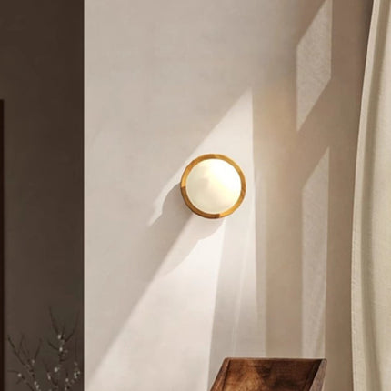 Cream Style Japanese Style Log Bedside Balcony Spherical Living Room TV Wall Wall Lamp