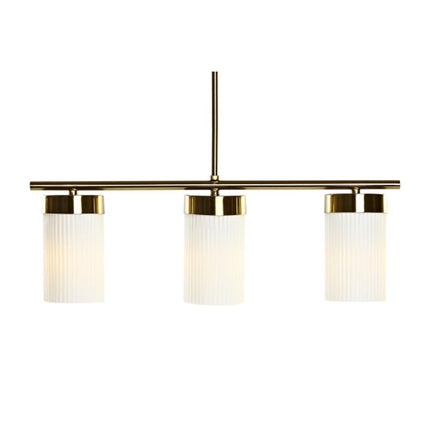 Ceiling Light White Golden Metal Crystal