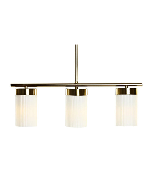 Ceiling Light White Golden Metal Crystal