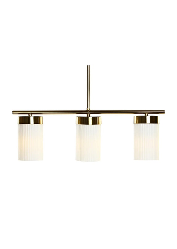 Ceiling Light White Golden Metal Crystal