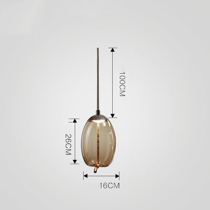 Dining Room Chandelier Living Room Bar Bedroom Glass Single Head D Cognac