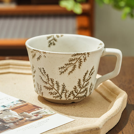 Minimalist Nordic Ceramic Home Hand-painted Mugs Willow Leaf 400ml