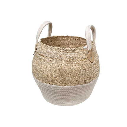 Straw storage basket Beige M